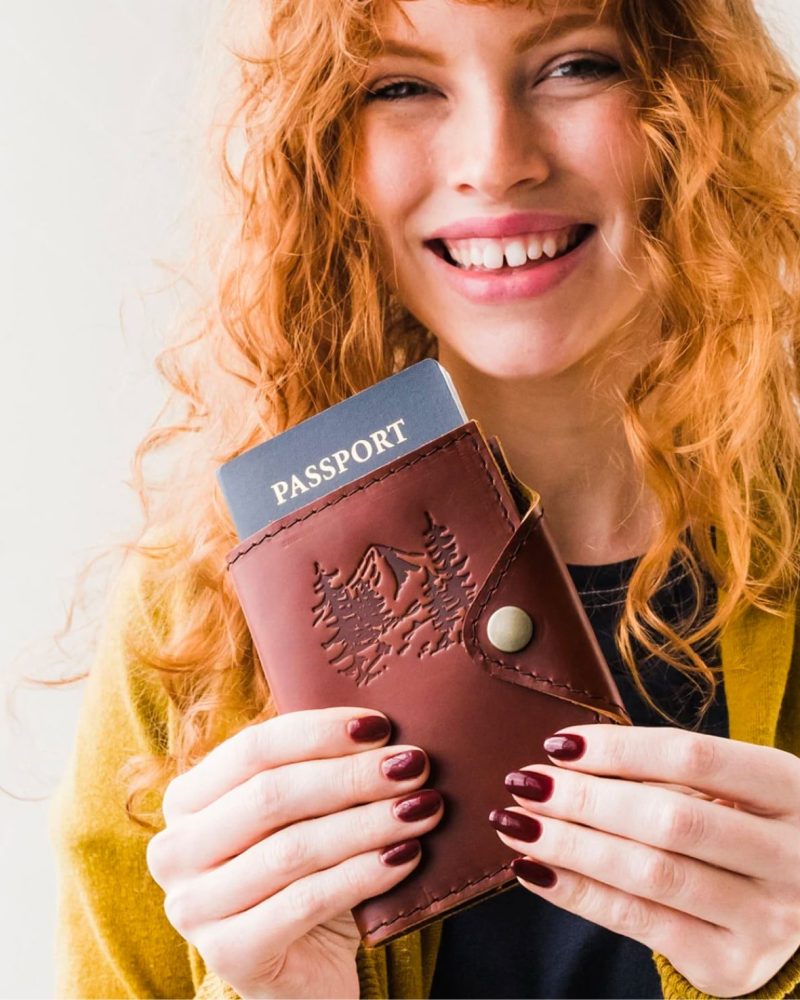 Leather passport holder