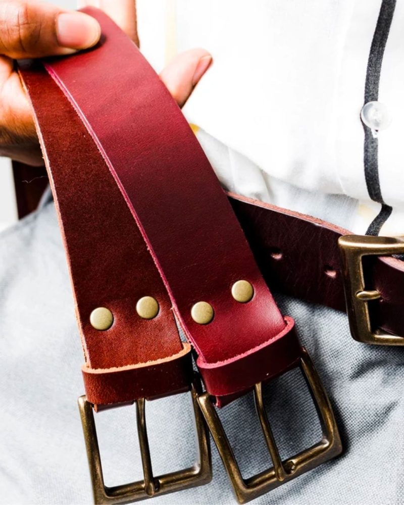 Men's leather belts bark