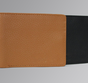 Trio Wallet for Men featuring three compartments for cards, cash, and coins in a sleek leather design.