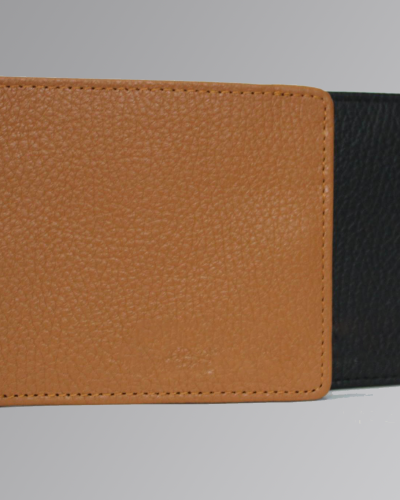 Trio Wallet for Men featuring three compartments for cards, cash, and coins in a sleek leather design.