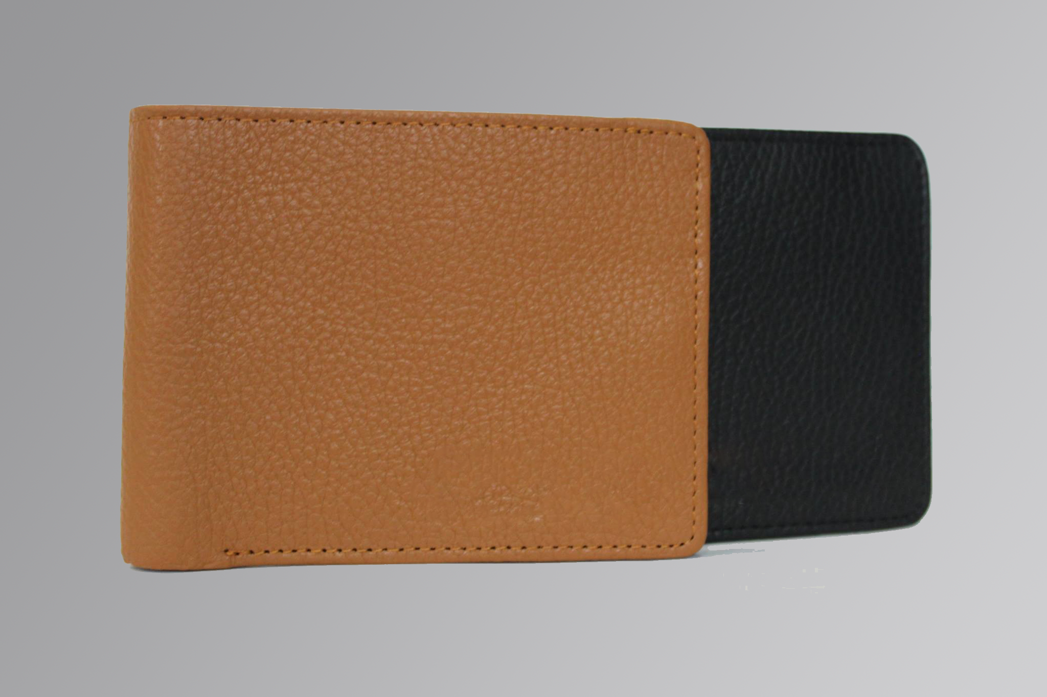 Trio Wallet for Men featuring three compartments for cards, cash, and coins in a sleek leather design.