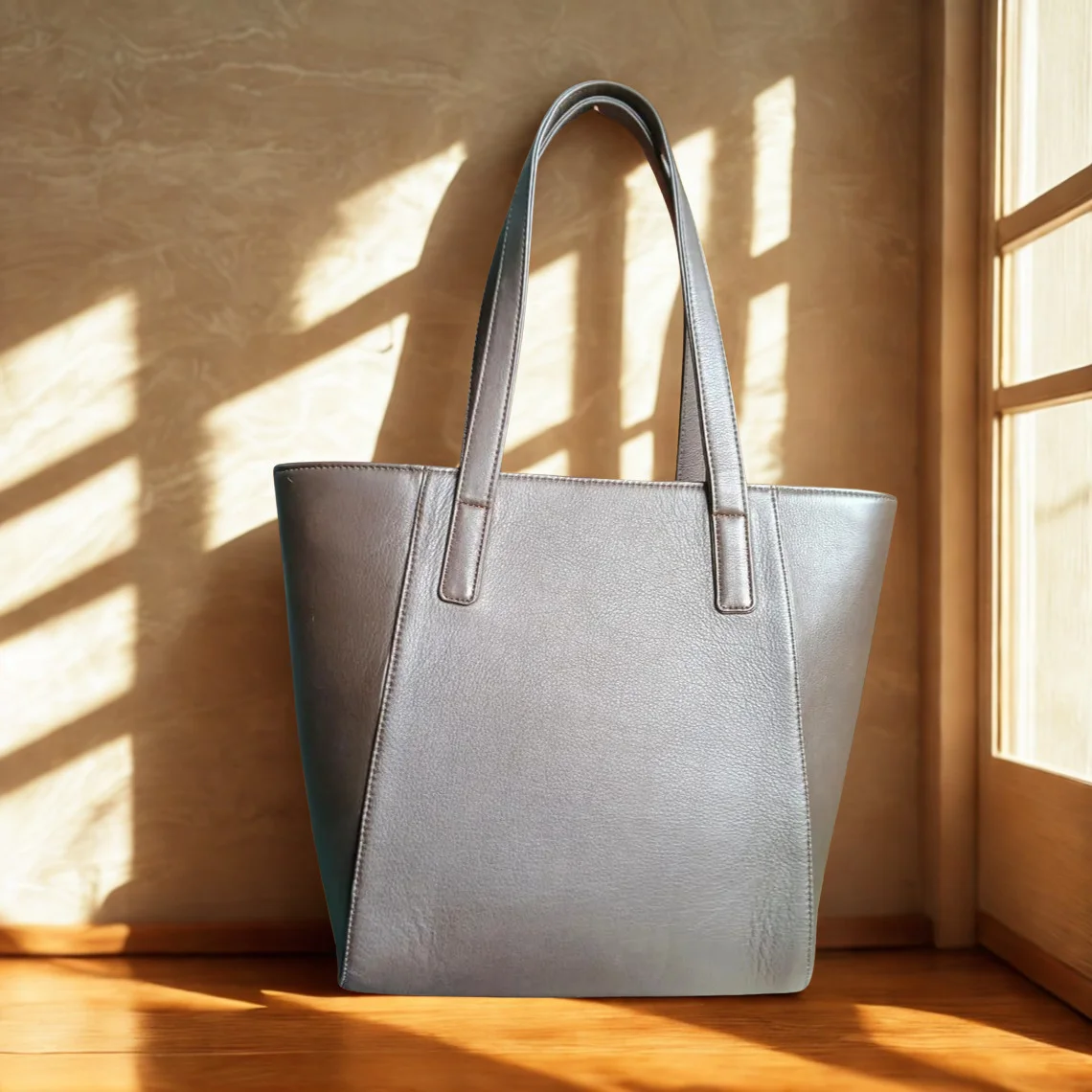 Leather Hill women's brown leather tote bag