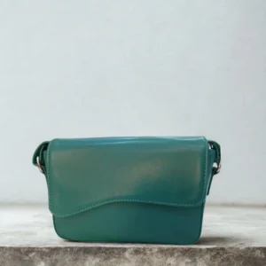Leather Hill women's green leather crossbody bag